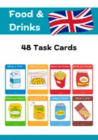 Vorschau - Fördermaterial/Inklusion - Food and drinks, task cards - Deckblatt