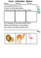 Vorschau - Mal- und Bastelvorlagen - Zootiere Leserätsel - Lesen, schneiden, kleben - DaZ/DaF, Deutsch, Sachunterricht - Seite 1