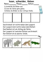 Vorschau - Mal- und Bastelvorlagen - Zootiere Leserätsel - Lesen, schneiden, kleben - DaZ/DaF, Deutsch, Sachunterricht - Seite 2