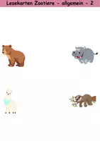 Vorschau - Arbeitsblätter - Lesekarten/Bildkarten Zootiere mittelschwer - DaZ/DaF, Deutsch (Grundschule) - Seite 2