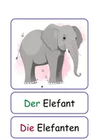 Vorschau - Mal- und Bastelvorlagen - XXL Lesekarten/Bildkarten Zootiere Einzahl und Mehrzahl - DaZ/DaF, Deutsch (Grundschule) - Seite 3