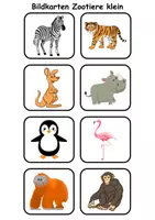 Vorschau - Arbeitsblätter - kleine Bildkarten Zootiere - DaZ/DaF, Deutsch (Grundschule) - Seite 2
