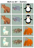 Vorschau - Arbeitsblätter - Merk es dir Zootiere (Bild-Bild) - DaZ/DaF, Deutsch (Klasse 1 bis 4) - Seite 2