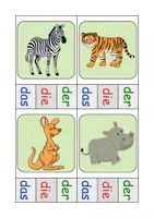Vorschau - Arbeitsblätter - Zootiere Klammerkarten mit Lösung - DaZ/DaF, Deutsch (Klasse 1 und 2) - Seite 3