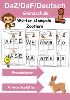 Vorschau - Arbeitsblätter - Materialpaket Schreiben und Sprache Thema Zootiere - DaZ/DaF, Deutsch - Seite 1