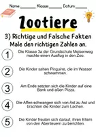 Vorschau - Arbeitsblätter - Zootiere Leseverstehen und Wortschatz - DaZ/DaF, Deutsch, Sachunterricht - Seite 3