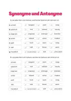 Vorschau - Quiz - Synonyme und Antonyme - Deckblatt