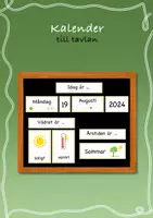 förhandsvisning - Kalender till tavlan – Tydliggör dagsschemat - försättsblad