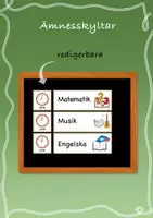 förhandsvisning - Redigerbara ämnesskyltar & redigerbar klocka 🕰️ - försättsblad