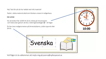 förhandsvisning - Redigerbara ämnesskyltar & redigerbar klocka 🕰️ - sida 1