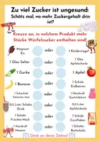 Vorschau - Arbeitsblätter - Schätze den Zuckergehalt - Ernährung und Zahngesundheit - Deckblatt
