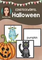Vorschau - Stationenlernen - Karten für den Einsteckwürfel: Halloween - Deckblatt