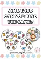 Vista previa - Juegos / Gamificación - ANIMALS- CAN YOU FIND THE SAME? GAME (31 CARDS) - Portada