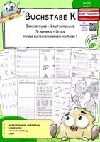 Vorschau - Arbeitsblätter - K - Minimappe: Buchstabenerarbeitung, Lautschulung, Lesen, Schreiben - Deckblatt
