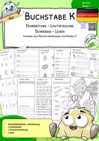 Vorschau - Arbeitsblätter - Buchstabe K - Arbeitsblätter zur Buchstabenerarbeitung - in deutscher Fibelschrift - Deckblatt