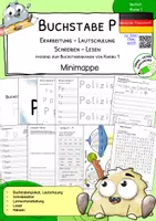 Vorschau - Arbeitsblätter - Buchstabe P - Arbeitsblätter zur Buchstabenerarbeitung - in deutscher Fibelschrift - Deckblatt