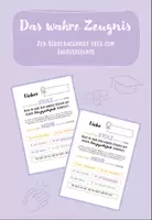 Vorschau - Anderer Materialtyp - Wahres Zeugnis zur Schulnachricht oder zum Jahreszeugnis - Deckblatt
