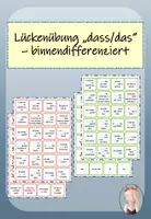 Vorschau - Spiele - Lückenübung dass-das - binnendifferenziert - Deckblatt