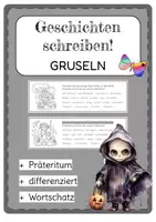 Vorschau - Arbeitsblätter - Reizwortgeschichte Gruselgeschichte - Deckblatt