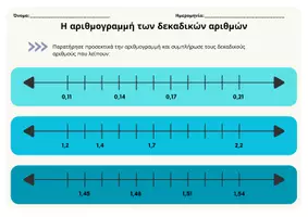 Προεπισκόπηση - Φύλλα εργασίας - Αριθμογραμμές δεκαδικών αριθμών - Εξώφυλλο