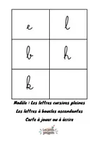 Aperçu - Feuilles d'exercices - 25 cartes pour les lettres à boucles ascendantes (Alphabet cursif) GS CP - Page 2