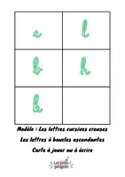 Aperçu - Feuilles d'exercices - 25 cartes pour les lettres à boucles ascendantes (Alphabet cursif) GS CP - Page 3