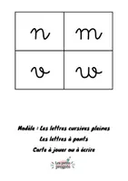Aperçu - Feuilles d'exercices - 20 cartes pour les lettres à ponts (Alphabet cursif) GS CP - Page 2