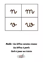 Aperçu - Feuilles d'exercices - 20 cartes pour les lettres à ponts (Alphabet cursif) GS CP - Page 3