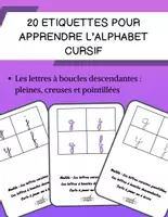 Aperçu - Feuilles d'exercices - 20 cartes pour les lettres à boucles descendantes (Alphabet cursif) GS CP - Page de couverture