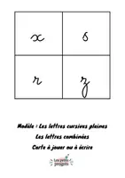 Aperçu - Feuilles d'exercices - 20 cartes pour les lettres combinées (Alphabet cursif) GS CP - Page 2