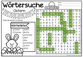 Vorschau - Arbeitsblätter - Wörtersuche / Suchsel (Ostern) März / April Aktivität - Seite 2