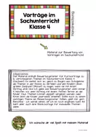 Vorschau - Arbeitsblätter - Bewertung Vorträge Sachunterricht Klasse 4 - Seite 1