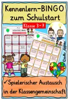 Vorschau - Arbeitsblätter - Kennlernspiel Kennenlernen zum Schulstart Klasse 3-7 Bingo - Deckblatt