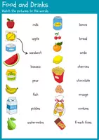 Vorschau - Arbeitsblätter - Food and drinks, Worksheet 2 - Deckblatt