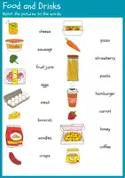 Vorschau - Arbeitsblätter - Food and drinks, Worksheet 2 - Seite 1