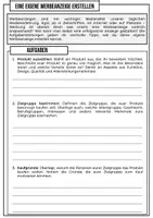 Vorschau - Arbeitsblätter - Eine eigene Werbeanzeige gestalten - Deckblatt
