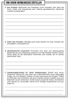 Vorschau - Arbeitsblätter - Eine eigene Werbeanzeige gestalten - Seite 1