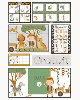 Aperçu - Apprentissages en autonomie - Gratuit! 21 activités Safari pour petits explorateurs🐊🦒🦓 - Page de couverture