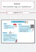 Vorschau - Merkblätter - Übersichtsblatt "Tipps zum Vokabellernen" - Deckblatt