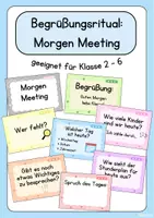 Vorschau - Mal- und Bastelvorlagen - Morgen Meeting - Ritual zur Begrüßung - Deckblatt