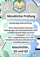 Vorschau - Klassenarbeiten - Mündliche Abiturprüfung: Deutschland nach 1945 & Imperialismus - Deckblatt