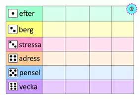 förhandsvisning - E eller Ä träna stavning med tärning - sida 1