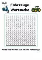 Vorschau - Arbeitsblätter - Wortsuchspiel/Wortsuche/Suchsel Fahrzeuge (Grundschule) - 4 Varianten - Seite 2