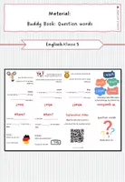 Vorschau - Mal- und Bastelvorlagen - Buddy Book: Question words - Deckblatt
