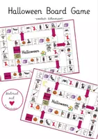 Vorschau - Stationenlernen - Halloween Board Game für Englisch -2fach differenziert- - Deckblatt