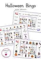 Vorschau - Stationenlernen - Halloween Bingo für Englisch -3fach differenziert- - Deckblatt