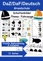 Vorschau - Arbeitsblätter - Fahrzeuge Schattenbilder - DaZ/DaF, Deutsch (Klasse 1 und 2) - Deckblatt