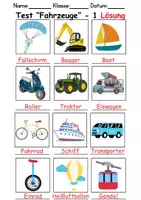 Vorschau - Arbeitsblätter - Test Fahrzeuge - DaZ/DaF, Deutsch, Sachunterricht (Klasse 1 und 2) - Seite 2