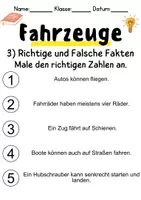 Vorschau - Arbeitsblätter - Fahrzeuge Leseverstehen und Wortschatz - DaZ/DaF, Deutsch, Sachunterricht - Seite 3
