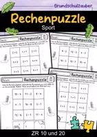 Vorschau - Arbeitsblätter - Rechenpuzzle Sport - Zahlenraum 10 und 20 - 1. Klasse Mathe - Deckblatt